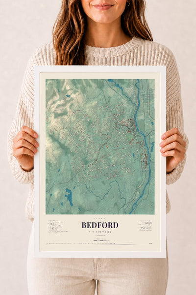 NH Current Atlas 2026 | Bedford | 12" x 18" | W/ White Ayous Wood Frame