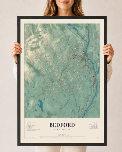 NH Current Atlas 2026 | Bedford | 24" x 36" | W/ Black Ayous Wood Frame