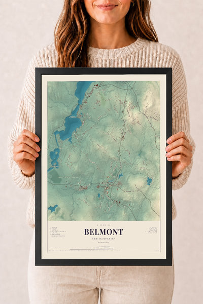 NH Current Atlas 2026 | Belmont | 12" x 18" | W/ Black Ayous Wood Frame