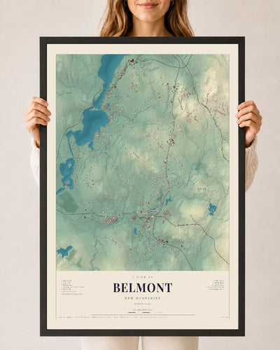 NH Current Atlas 2026 | Belmont | 24" x 36" | W/ Black Ayous Wood Frame
