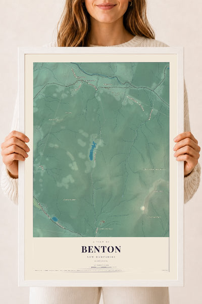 NH Current Atlas 2026 | Benton | 18" x 24" | W/ White Ayous Wood Frame