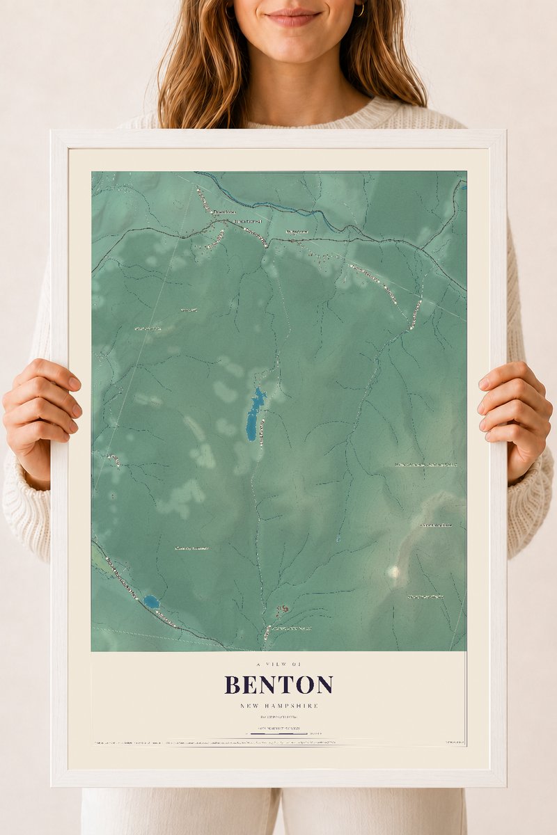 NH Current Atlas 2026 | Benton | 18" x 24" | W/ White Ayous Wood Frame