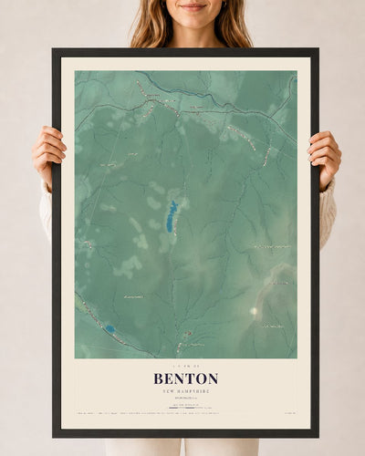 NH Current Atlas 2026 | Benton | 24" x 36" | W/ Black Ayous Wood Frame