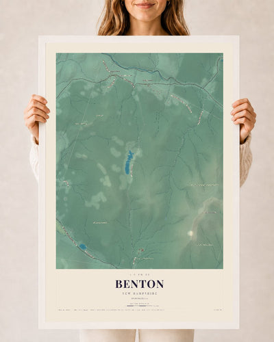 NH Current Atlas 2026 | Benton | 24" x 36" | W/ White Ayous Wood Frame