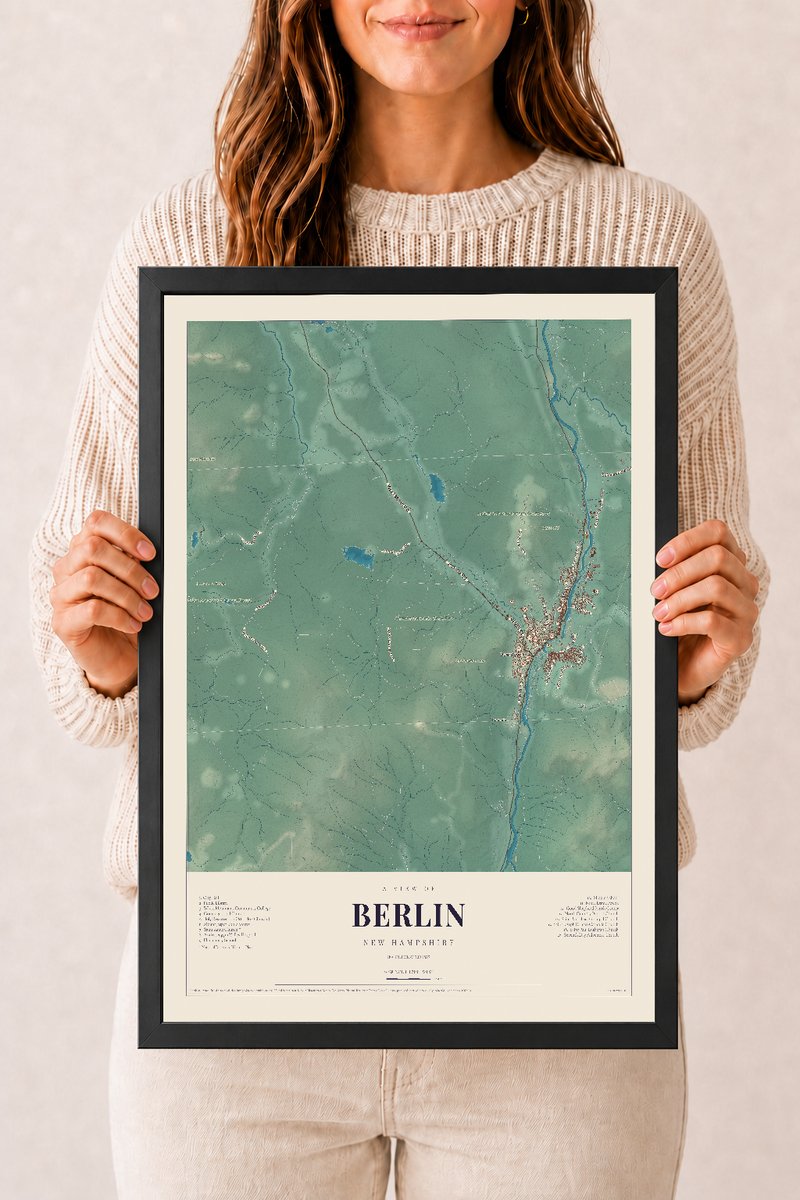 NH Current Atlas 2026 | Berlin | 12" x 18" | W/ Black Ayous Wood Frame