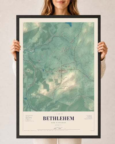 NH Current Atlas 2026 | Bethlehem | 24" x 36" | W/ Black Ayous Wood Frame