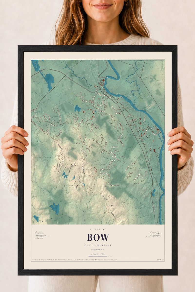 NH Current Atlas 2026 | Bow | 18" x 24" | W/ Black Ayous Wood Frame