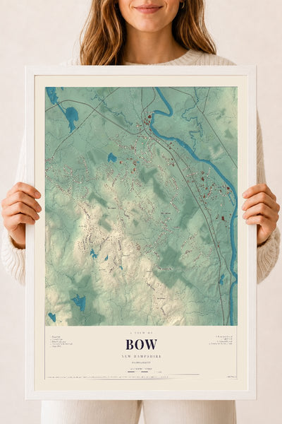 NH Current Atlas 2026 | Bow | 18" x 24" | W/ White Ayous Wood Frame