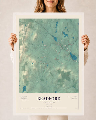 NH Current Atlas 2026 | Bradford | 24" x 36" | W/ White Ayous Wood Frame