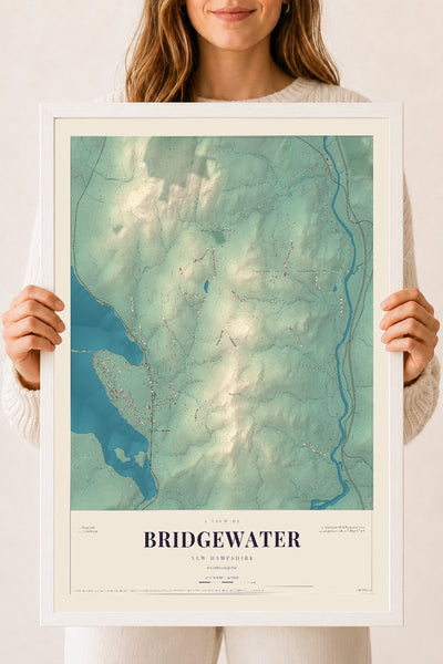 NH Current Atlas 2026 | Bridgewater | 18" x 24" | W/ White Ayous Wood Frame