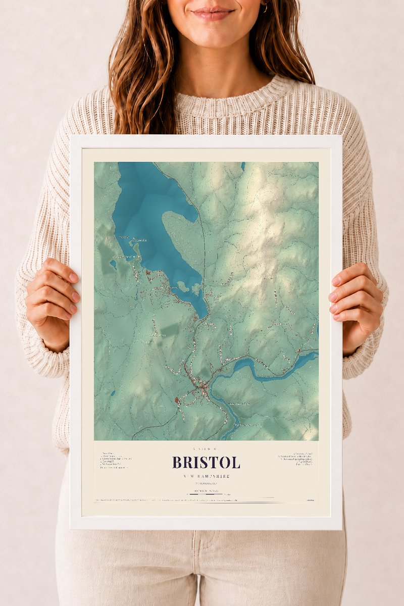 NH Current Atlas 2026 | Bristol | 12" x 18" | W/ White Ayous Wood Frame