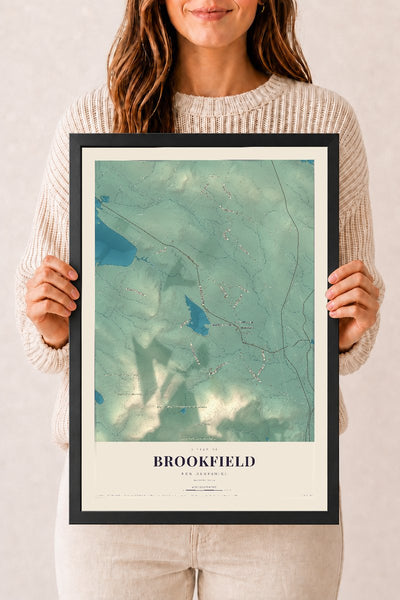 NH Current Atlas 2026 | Brookfield | 12" x 18" | W/ Black Ayous Wood Frame