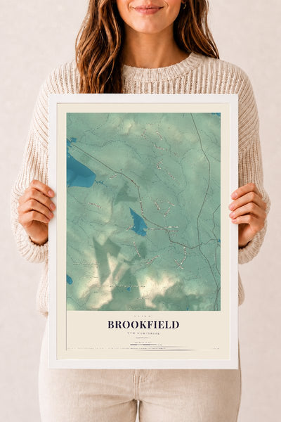NH Current Atlas 2026 | Brookfield | 12" x 18" | W/ White Ayous Wood Frame