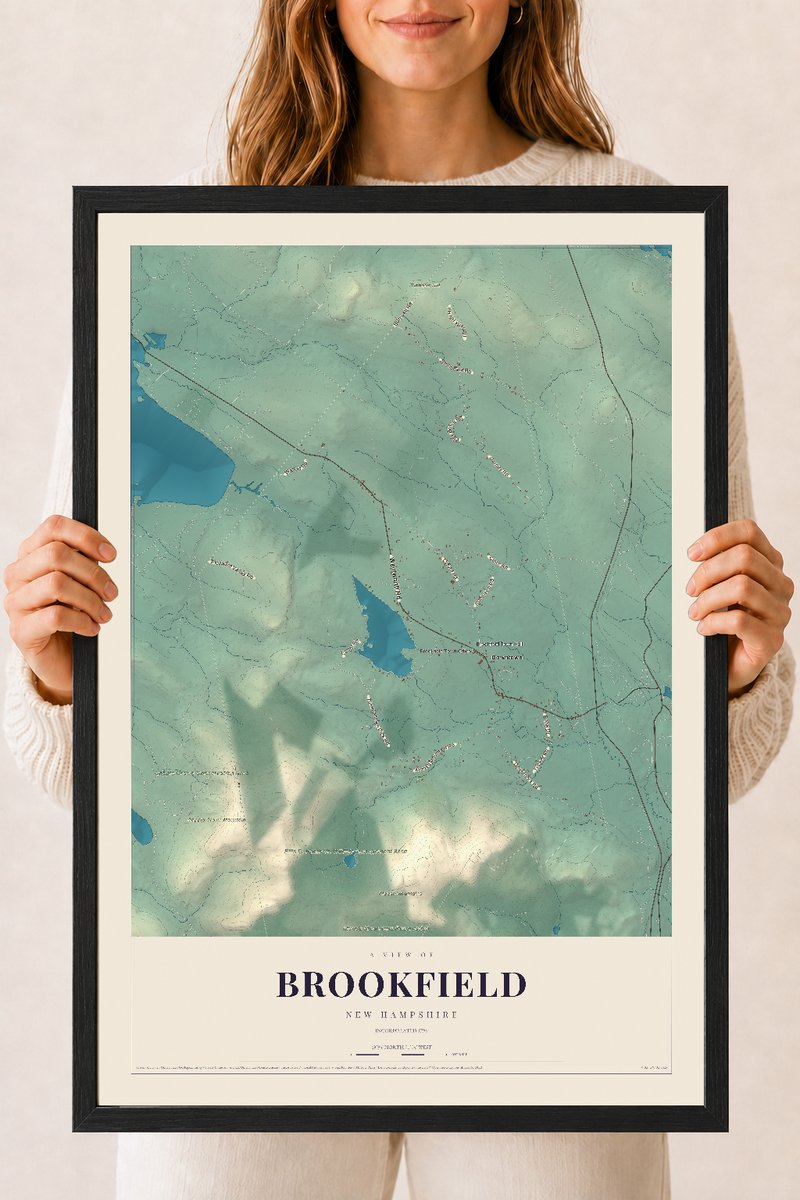 NH Current Atlas 2026 | Brookfield | 18" x 24" | W/ Black Ayous Wood Frame