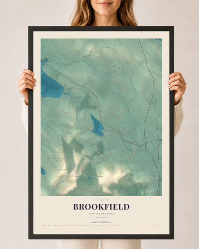 NH Current Atlas 2026 | Brookfield | 24" x 36" | W/ Black Ayous Wood Frame