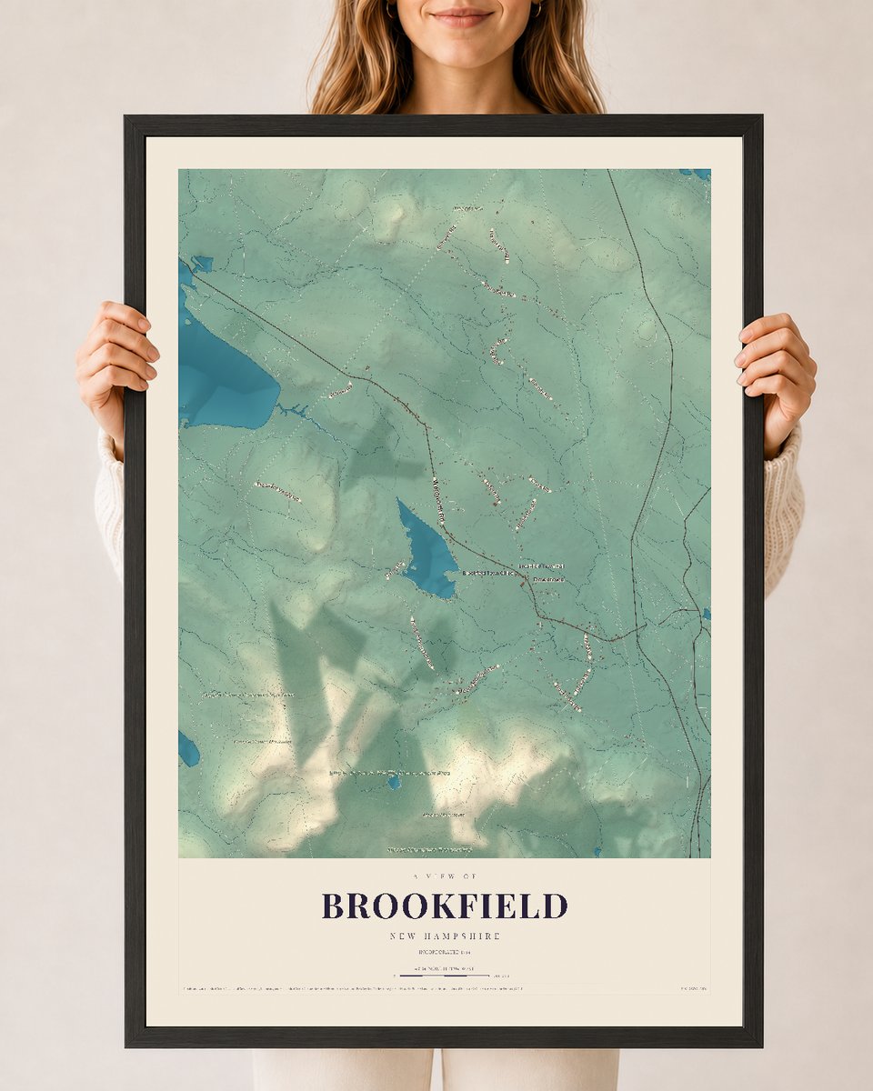 NH Current Atlas 2026 | Brookfield | 24" x 36" | W/ Black Ayous Wood Frame