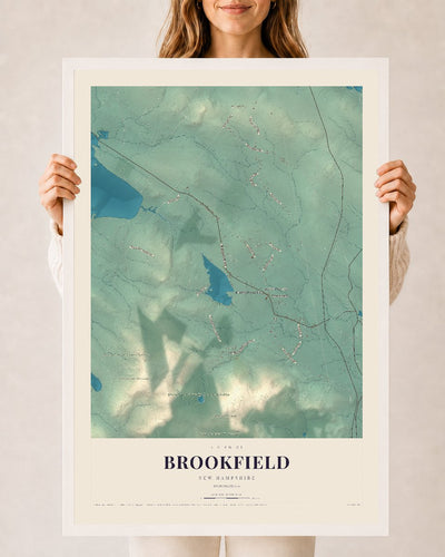 NH Current Atlas 2026 | Brookfield | 24" x 36" | W/ White Ayous Wood Frame