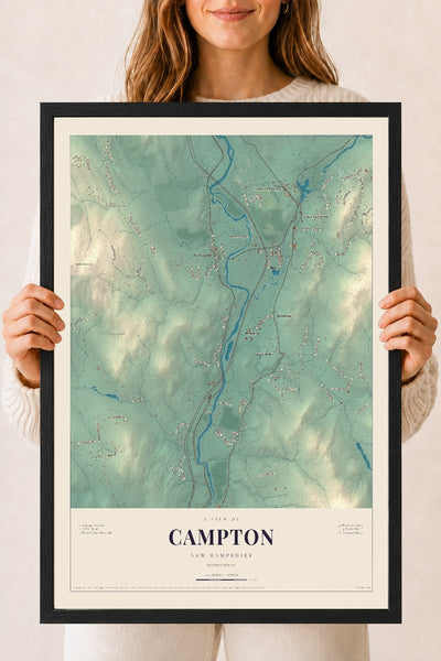 NH Current Atlas 2026 | Campton | 18" x 24" | W/ Black Ayous Wood Frame
