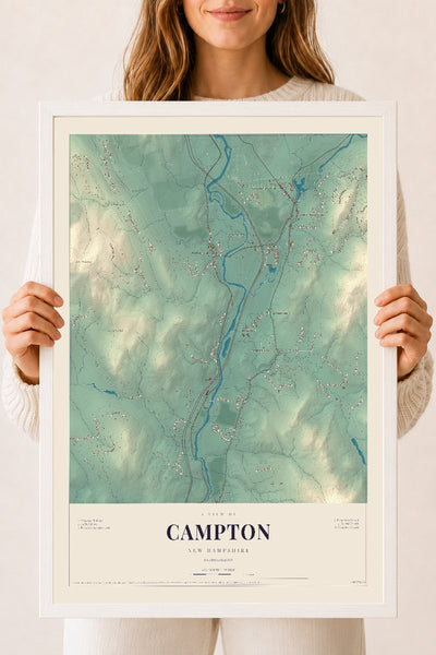 NH Current Atlas 2026 | Campton | 18" x 24" | W/ White Ayous Wood Frame