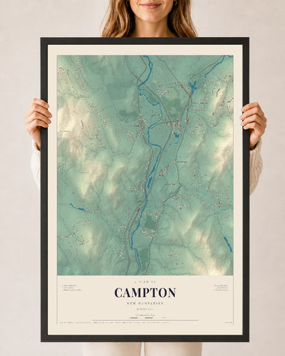 NH Current Atlas 2026 | Campton | 24" x 36" | W/ Black Ayous Wood Frame