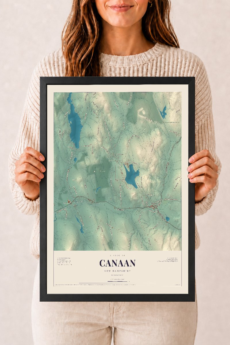 NH Current Atlas 2026 | Canaan | 12" x 18" | W/ Black Ayous Wood Frame