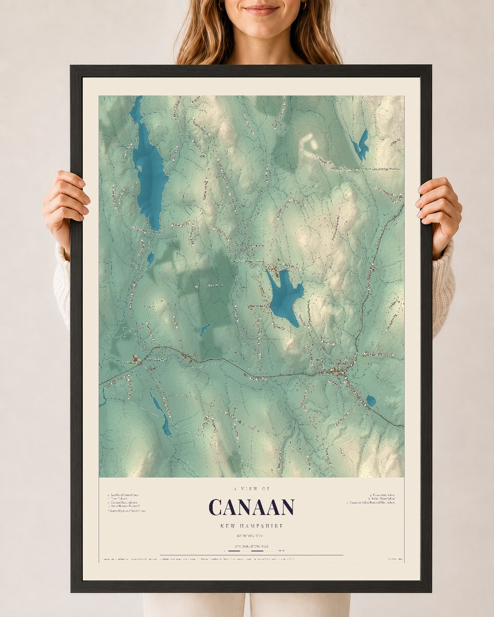 NH Current Atlas 2026 | Canaan | 24" x 36" | W/ Black Ayous Wood Frame