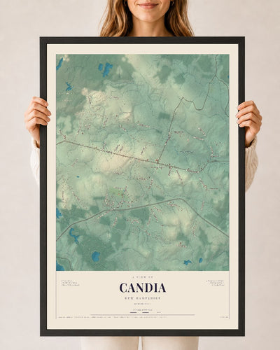 NH Current Atlas 2026 | Candia | 24" x 36" | W/ Black Ayous Wood Frame