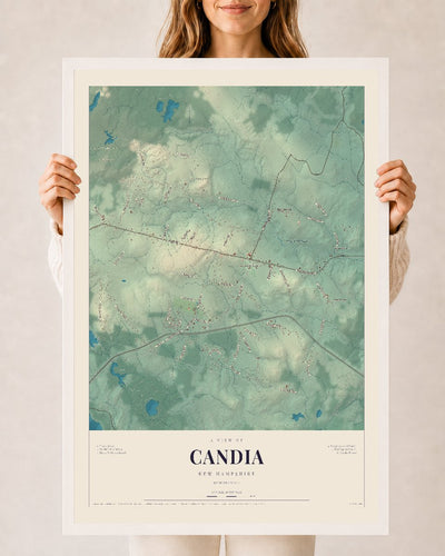 NH Current Atlas 2026 | Candia | 24" x 36" | W/ White Ayous Wood Frame