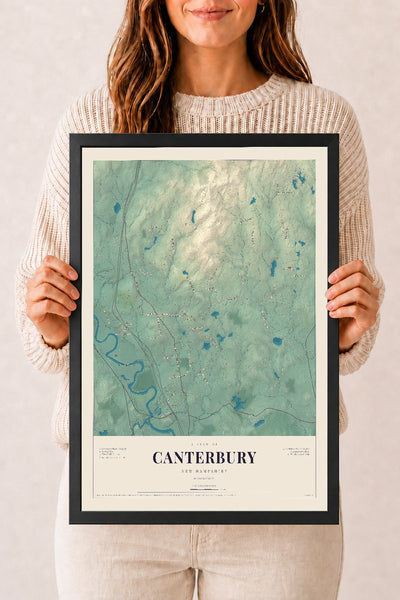 NH Current Atlas 2026 | Canterbury | 12" x 18" | W/ Black Ayous Wood Frame
