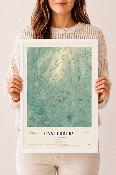 NH Current Atlas 2026 | Canterbury | 12" x 18" | W/ White Ayous Wood Frame