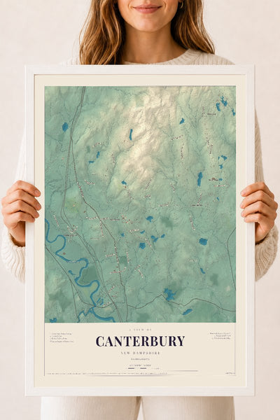 NH Current Atlas 2026 | Canterbury | 18" x 24" | W/ White Ayous Wood Frame