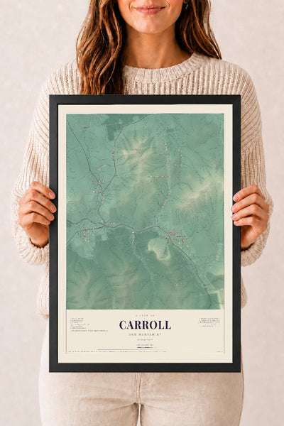 NH Current Atlas 2026 | Carroll | 12" x 18" | W/ Black Ayous Wood Frame