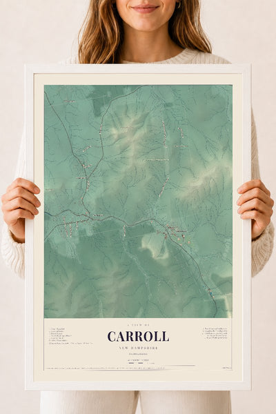 NH Current Atlas 2026 | Carroll | 18" x 24" | W/ White Ayous Wood Frame
