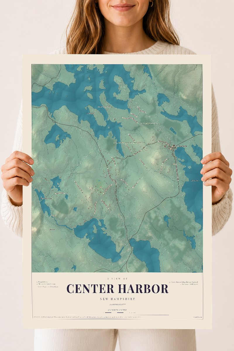 NH Current Atlas 2026 | Center Harbor | 18" x 24" | Archival Matte Print