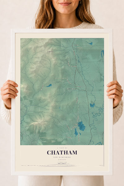 NH Current Atlas 2026 | Chatham | 18" x 24" | W/ White Ayous Wood Frame