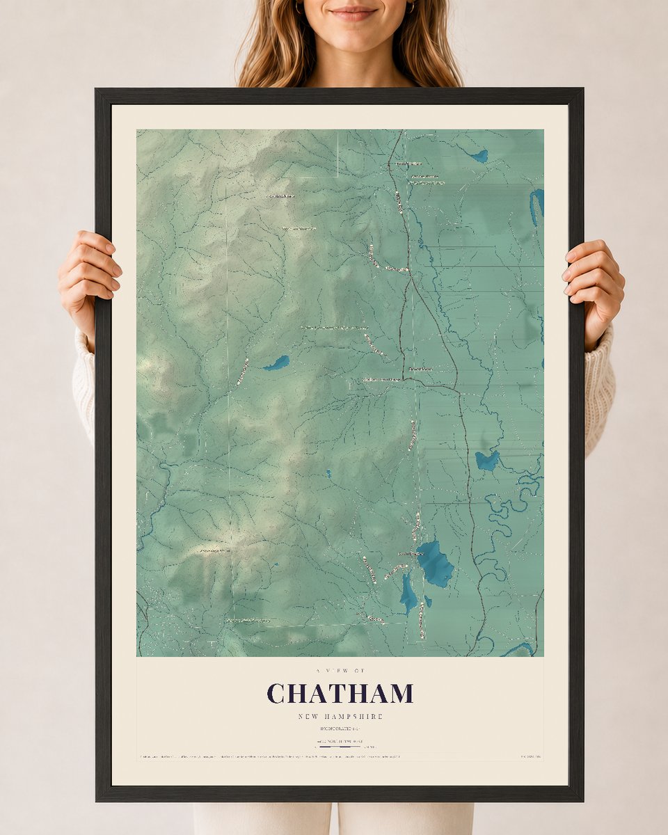 NH Current Atlas 2026 | Chatham | 24" x 36" | W/ Black Ayous Wood Frame