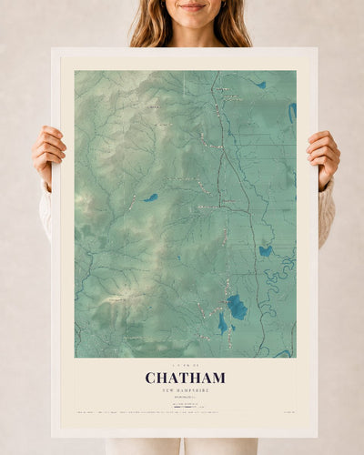 NH Current Atlas 2026 | Chatham | 24" x 36" | W/ White Ayous Wood Frame