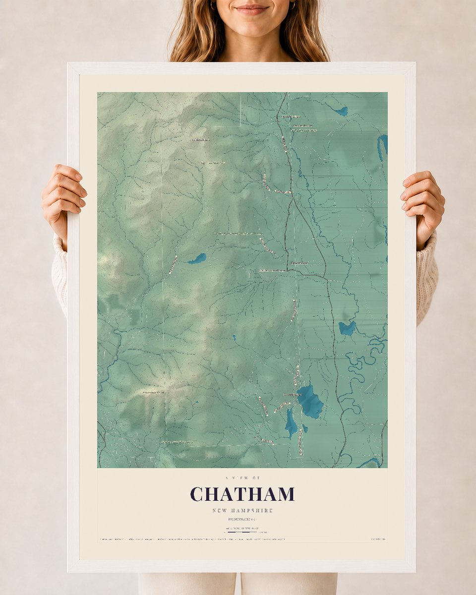 NH Current Atlas 2026 | Chatham | 24" x 36" | W/ White Ayous Wood Frame