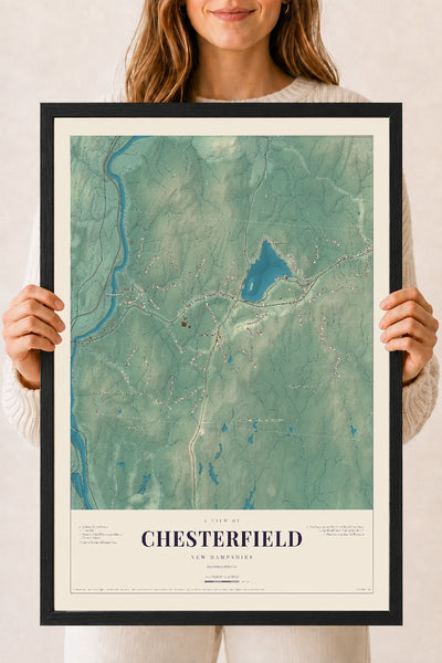 NH Current Atlas 2026 | Chesterfield | 18" x 24" | W/ Black Ayous Wood Frame