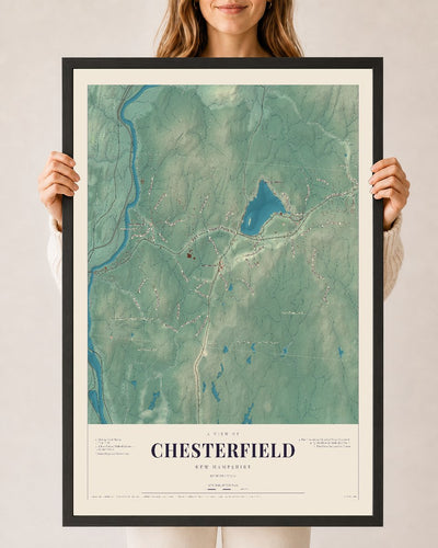 NH Current Atlas 2026 | Chesterfield | 24" x 36" | W/ Black Ayous Wood Frame