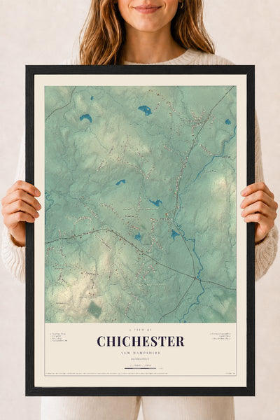 NH Current Atlas 2026 | Chichester | 18" x 24" | W/ Black Ayous Wood Frame