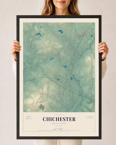 NH Current Atlas 2026 | Chichester | 24" x 36" | W/ Black Ayous Wood Frame