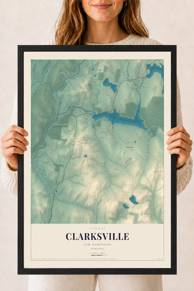 NH Current Atlas 2026 | Clarksville | 18" x 24" | W/ Black Ayous Wood Frame