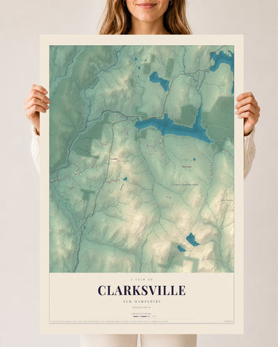 Map of Clarksville, New Hampshire, 24 x 36 inch unframed archival matte print