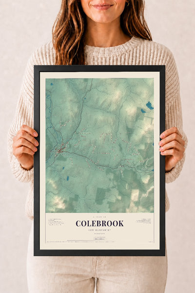 NH Current Atlas 2026 | Colebrook | 12" x 18" | W/ Black Ayous Wood Frame