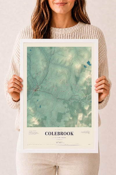 NH Current Atlas 2026 | Colebrook | 12" x 18" | W/ White Ayous Wood Frame