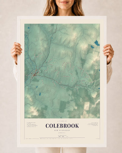 NH Current Atlas 2026 | Colebrook | 24" x 36" | W/ White Ayous Wood Frame