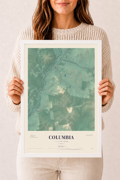 NH Current Atlas 2026 | Columbia | 12" x 18" | W/ White Ayous Wood Frame