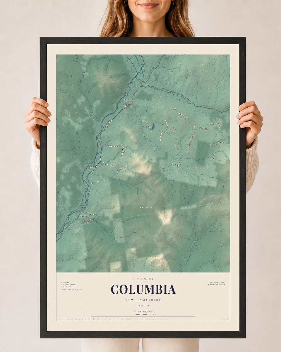 NH Current Atlas 2026 | Columbia | 24" x 36" | W/ Black Ayous Wood Frame