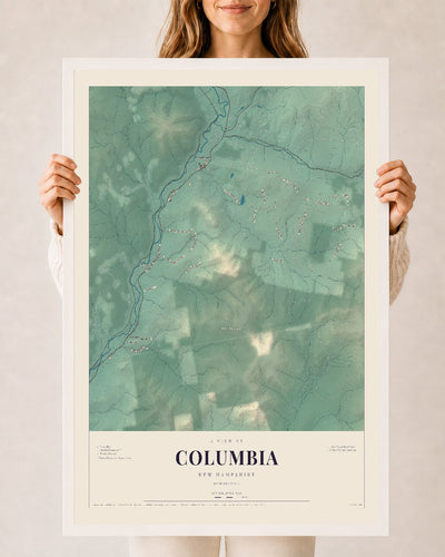 NH Current Atlas 2026 | Columbia | 24" x 36" | W/ White Ayous Wood Frame